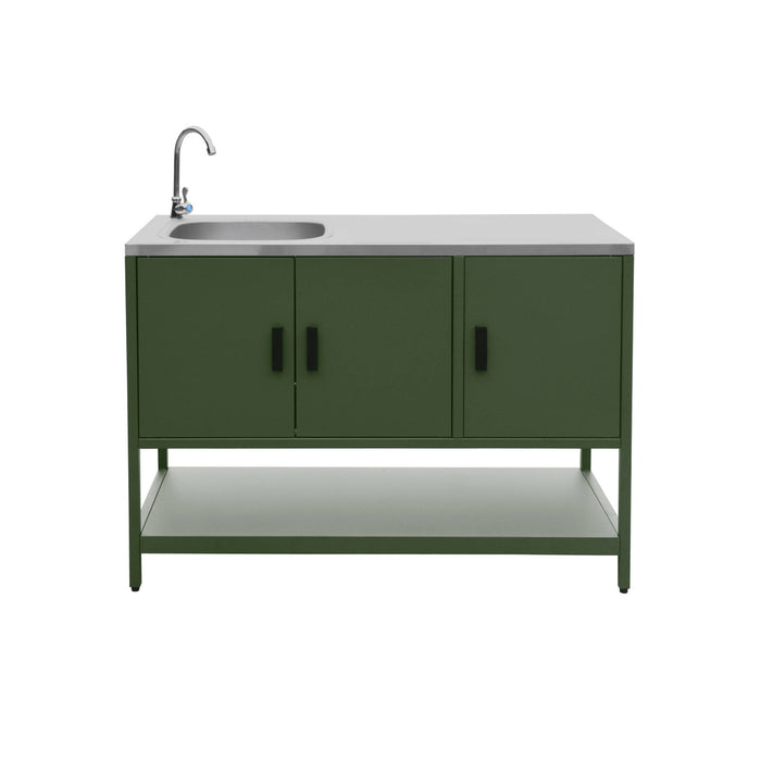 sweeek - Buitenkeuken, 2 modules, roestvrij staal, barbecue op