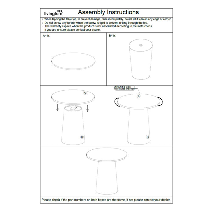 Livingfurn - Salontafel Beige Marmer - Rond - 45x45x50cm - Bottecino