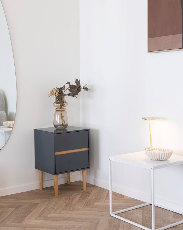 House Nordic Vita Witte Bijzettafel Vierkant