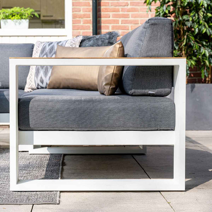 Garden Impressions Plaza loungeset 4-delig wit - teak look