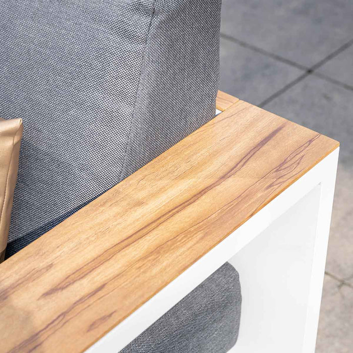 Garden Impressions Plaza loungeset 4-delig wit - teak look