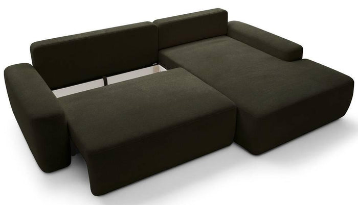 NADUVI Collection Hoekslaapbank Elis rechts met opbergvak chenille