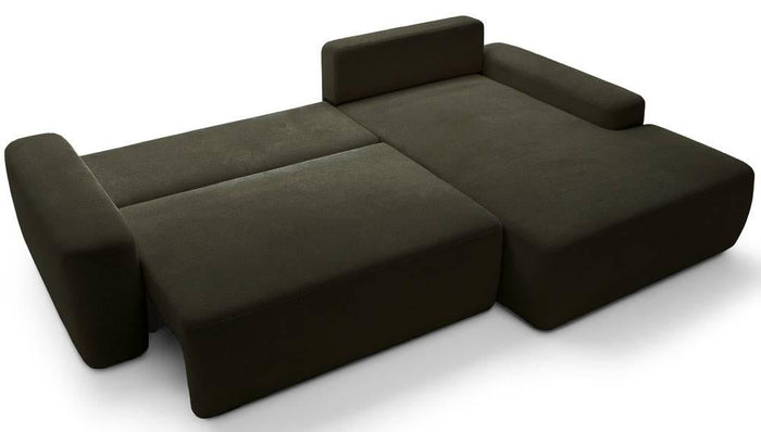 NADUVI Collection Hoekslaapbank Elis rechts met opbergvak chenille