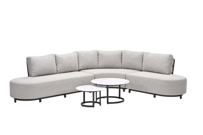 Set van twee tafels Monte Carlo - c. black - Centostone Venice white