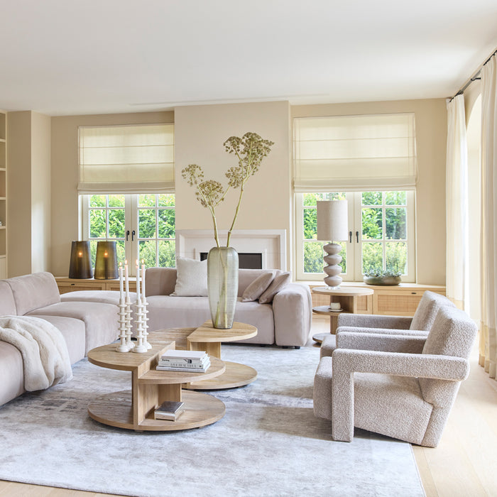 Rivièra Maison - Luxe Fauteuil in S97 - Soft Walnut van Polyester en Rubberwood, 70x90x72 cm