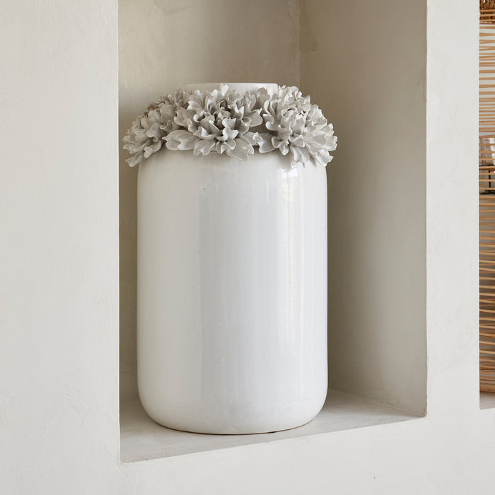 Riviera Maison Vaas Wit - Flourishing Bloemenvaas - Keramiek