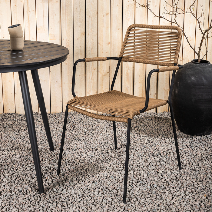 Nest outdoor Jana aluminium tuinstoel naturel - met armleuningen