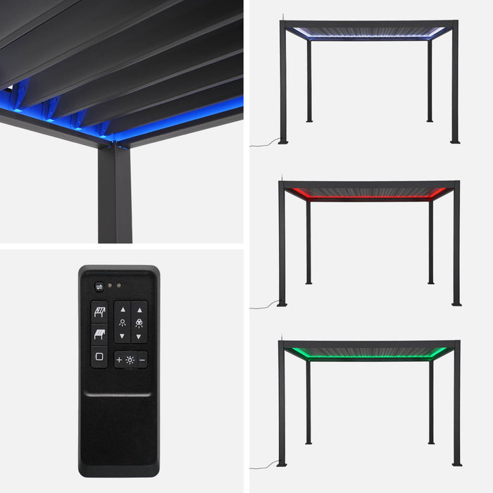 sweeek - Elektrische aluminium lamellendak pergola 3x4 m LED