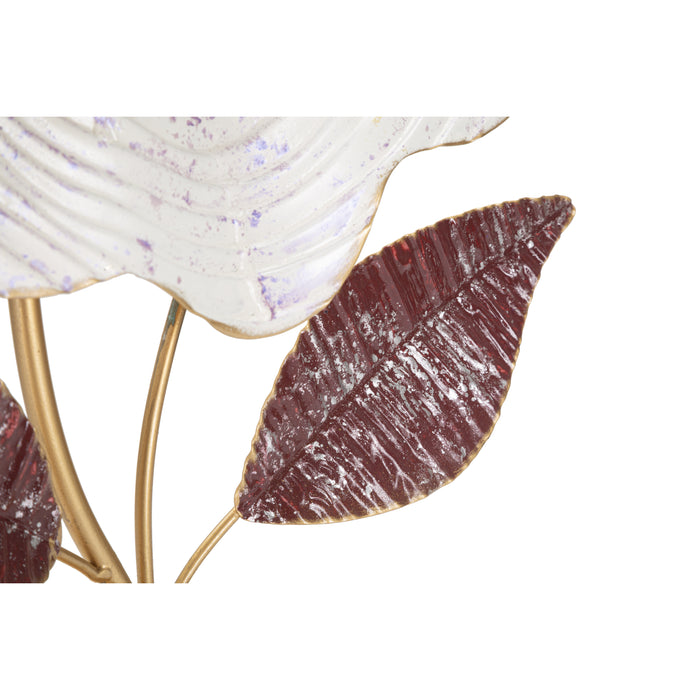 Lovi - Veelkleurige metalen bloemsculptuur met voet