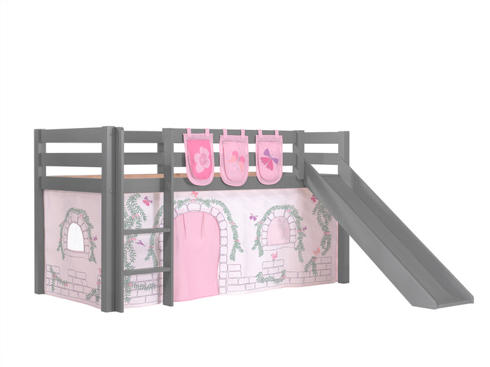 Vipack Pino Hoogslaper met Glijbaan en Zakjes Birdy - grijs