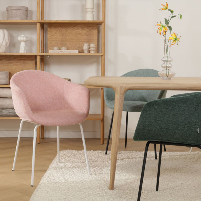 Nolon Nora-Otis Eetkamerstoel Zacht Roze - met Armleuning - Wit