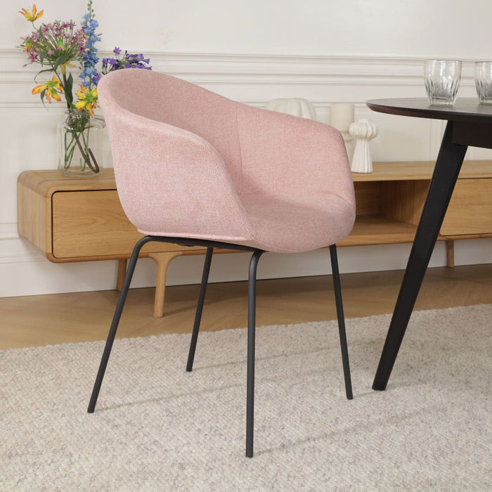 Nolon Nora-Otis Eetkamerstoel Zacht Roze - met Armleuning - Zwart