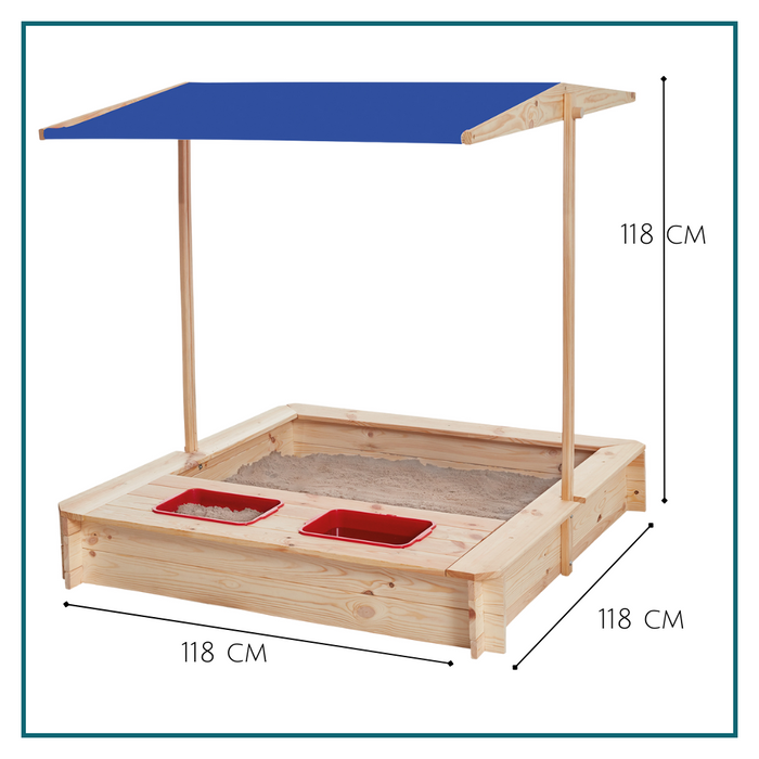 HIXA Afsluitbare Zandbak voor Kinderen met Overkapping Deksel Hout...
