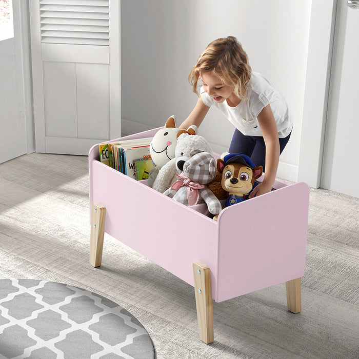 LUCEVI - Kiddy Speelkoffer - Speelgoedkist - Hout - Roze - 80x39x48cm