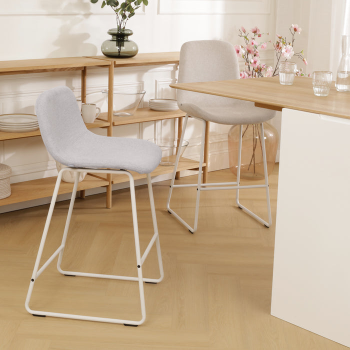 Nolon Nino-Mats Barkruk Lichtgrijs - Wit Onderstel - 65 cm