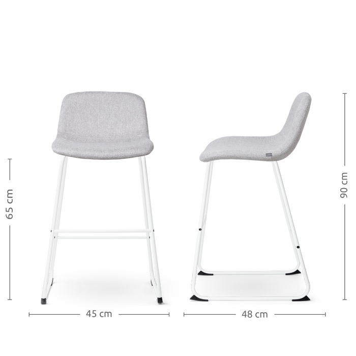 Nolon Nino-Mats Barkruk Lichtgrijs - Wit Onderstel - 65 cm