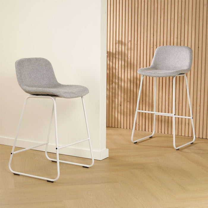 Nolon Nino-Mats Barkruk Lichtgrijs - Wit Onderstel - 65 cm