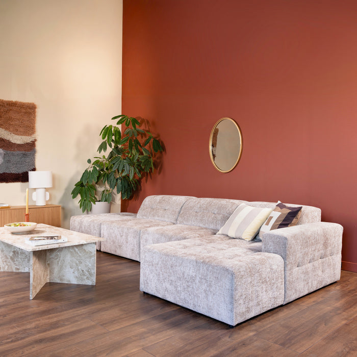 Cosmopolitan Design Chicago Hoekbank met Chaise Longue Rechts - Links Open - Chenille - Lichtbeige