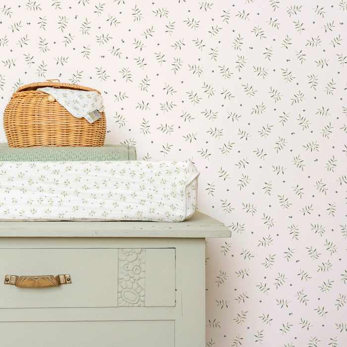 Little Dutch Blueberry Leaves Behang Kinderkamer - Bladeren - 10mx52cm