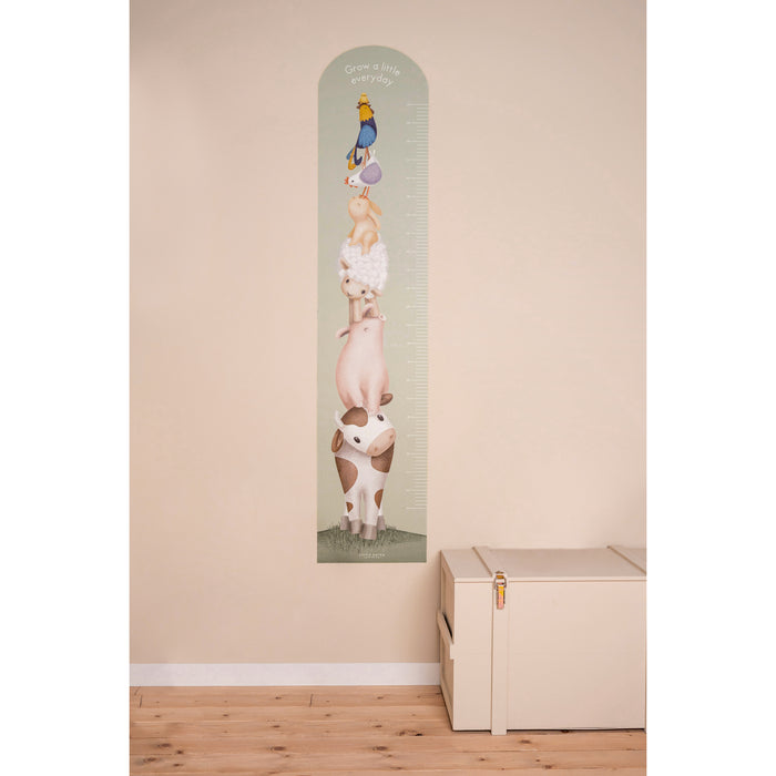 Little Dutch Little Farm Groeimeter Muursticker - 142x27,5cm - Dieren