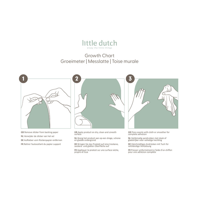 Little Dutch Little Farm Groeimeter Muursticker - 142x27,5cm - Dieren