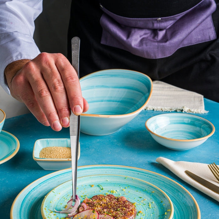 Bonna Serveerschaal - Aqua - Porselein - 19x11 cm - set van 2