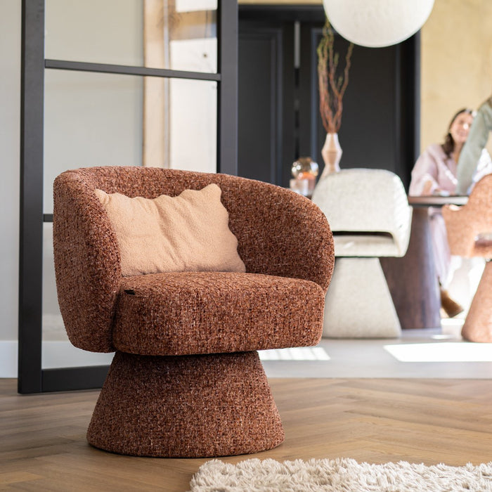 Bronx71 Fauteuil Lenn draaibaar chenille koper