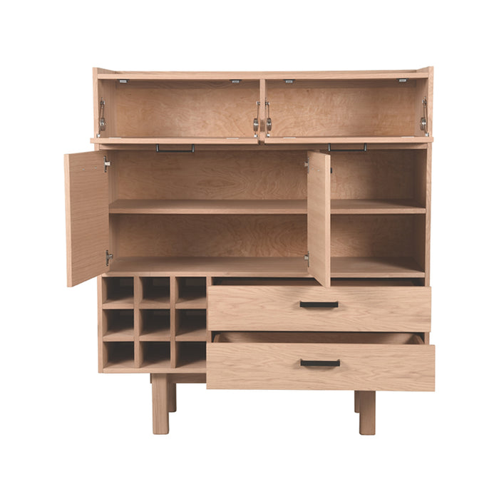 LABEL51 - Hoge Kast Cali - Naturel Eiken - Zwart Metaal