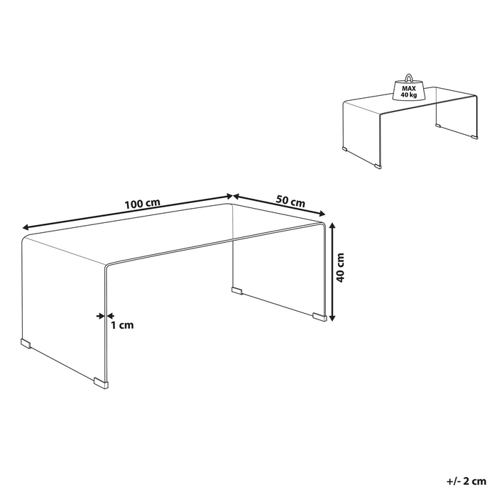 Beliani - KENDALL - Salontafel - Zwart - Veiligheidsglas