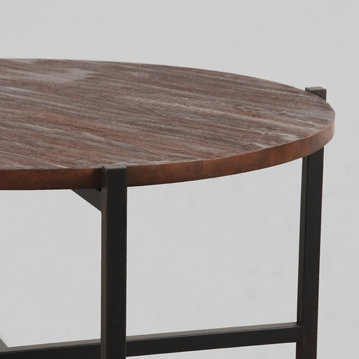 LABEL51 - Salontafel Dox - Espresso Mangohout - Zwart Metaal