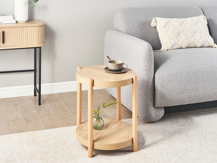 Beliani - CONNELL - Bijzettafel - Lichthout - MDF