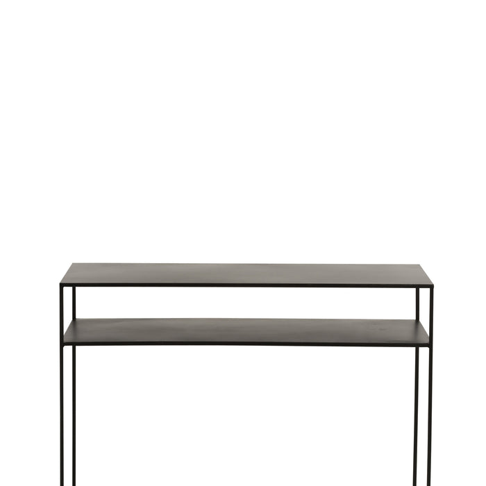 J-Line console Rechthoekig 2 Planken - metaal - zwart
