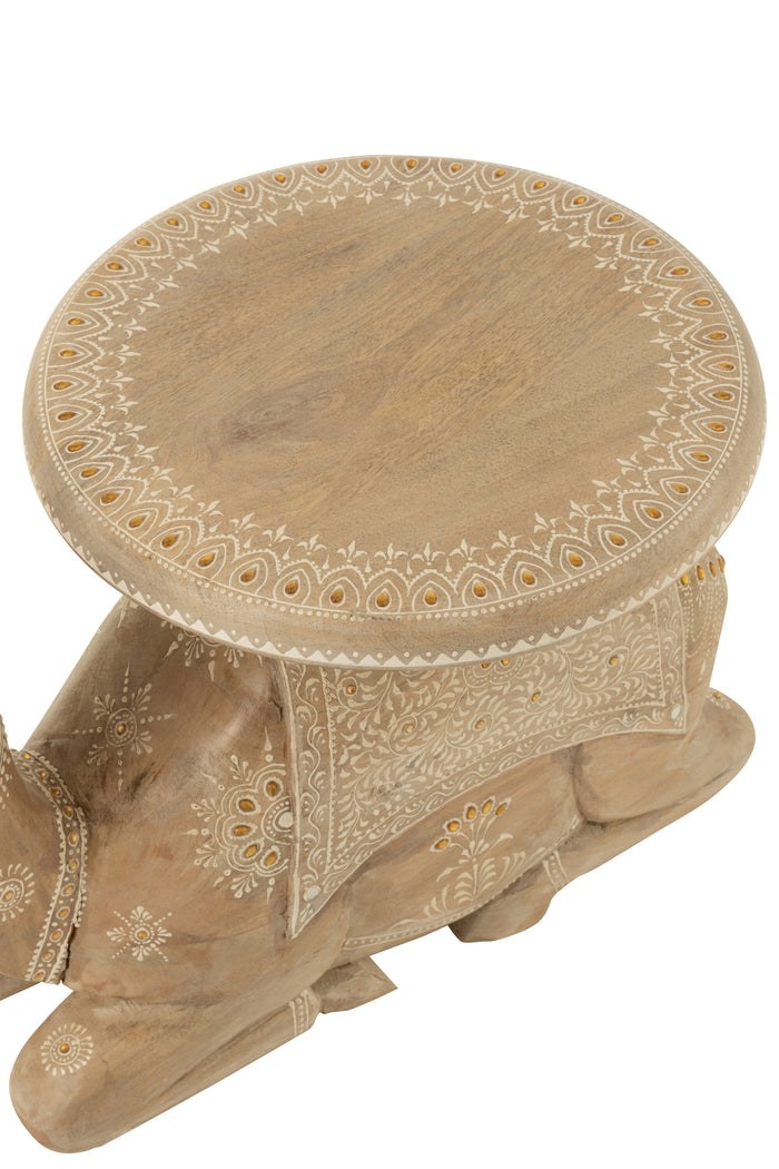 J-Line bijzettafel Kameel - hout - naturel|wit