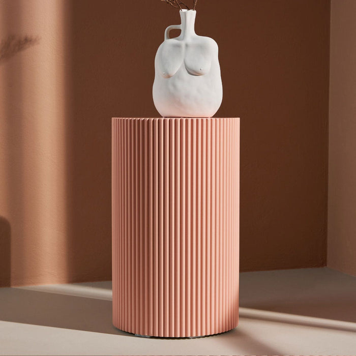 Nest living Asa Houten Bijzettafel Zacht Roze - Ø 31 cm