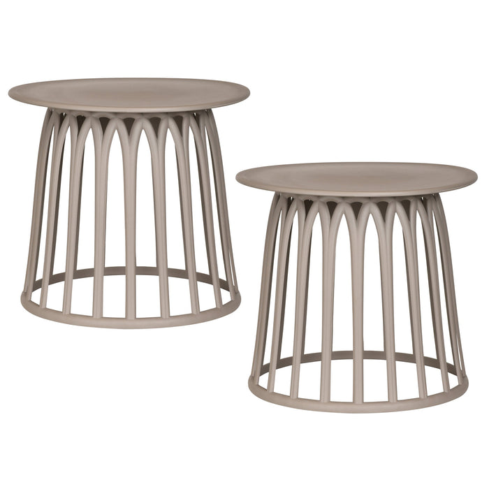 WOOOD Boy Bijzettafels Buiten - Kunststof - Taupe - Set van 2