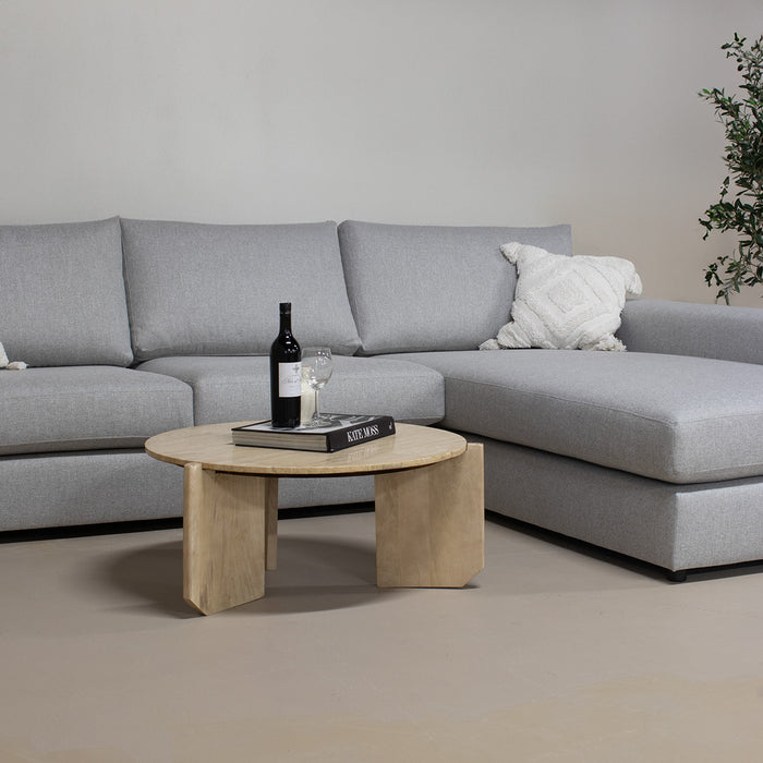 Giga Meubel - Salontafel Travertin - Naturel - 80x80x36cm - Simon