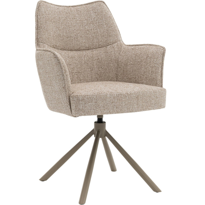 DÉJA Living - Eetkamerstoel Beige|Taupe Draaibaar - Zayn - Set van 2