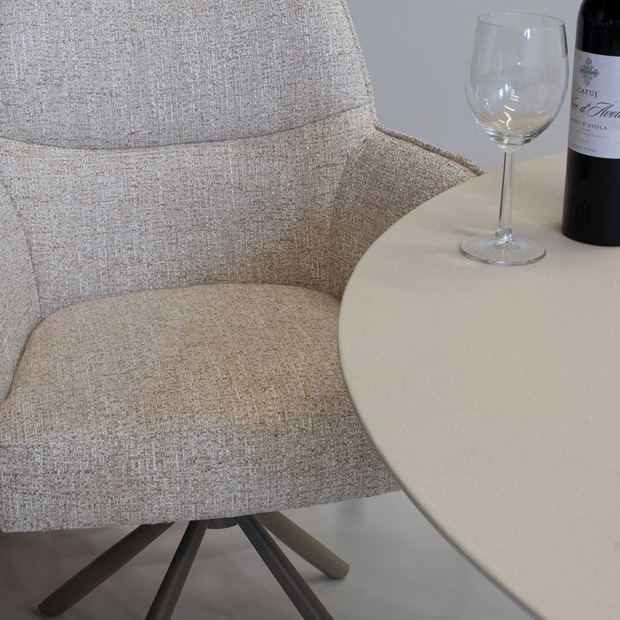 DÉJA Living - Eetkamerstoel Beige|Taupe Draaibaar - Zayn - Set van 2