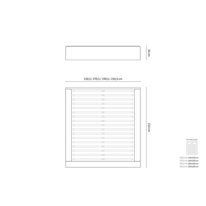 Micadoni Bedframe met opbergvak Simon 140x200