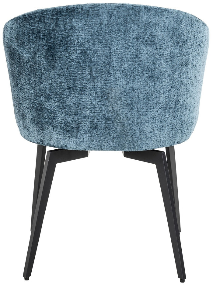 Richmond Interiors Amphara Blauw Chenille Eetkamerstoel