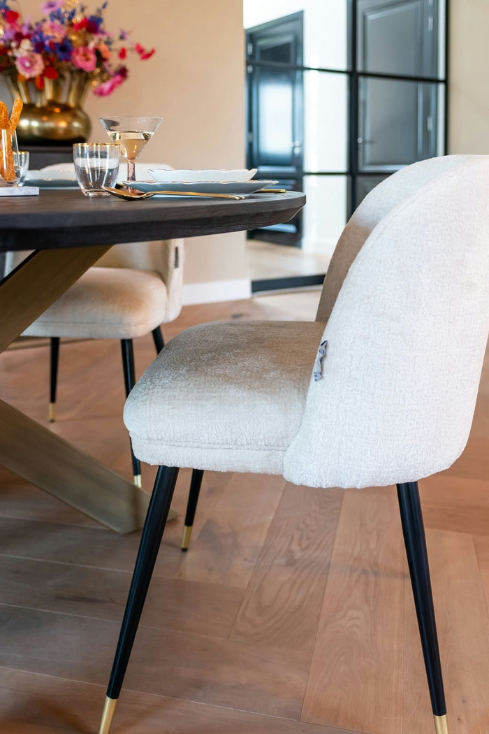 Richmond Interiors Alicia Eetkamerstoel Wit Chenille