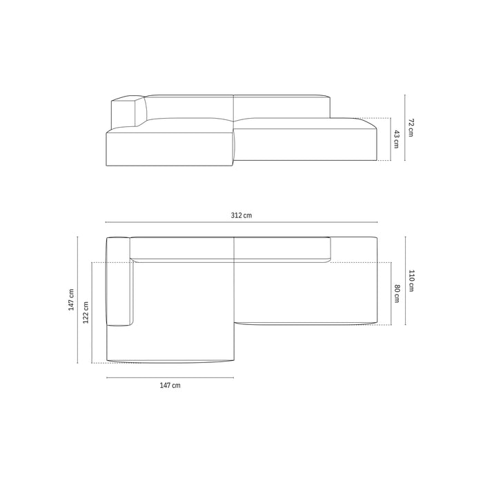 Micadoni Hoekbank Nuria 4-zits links