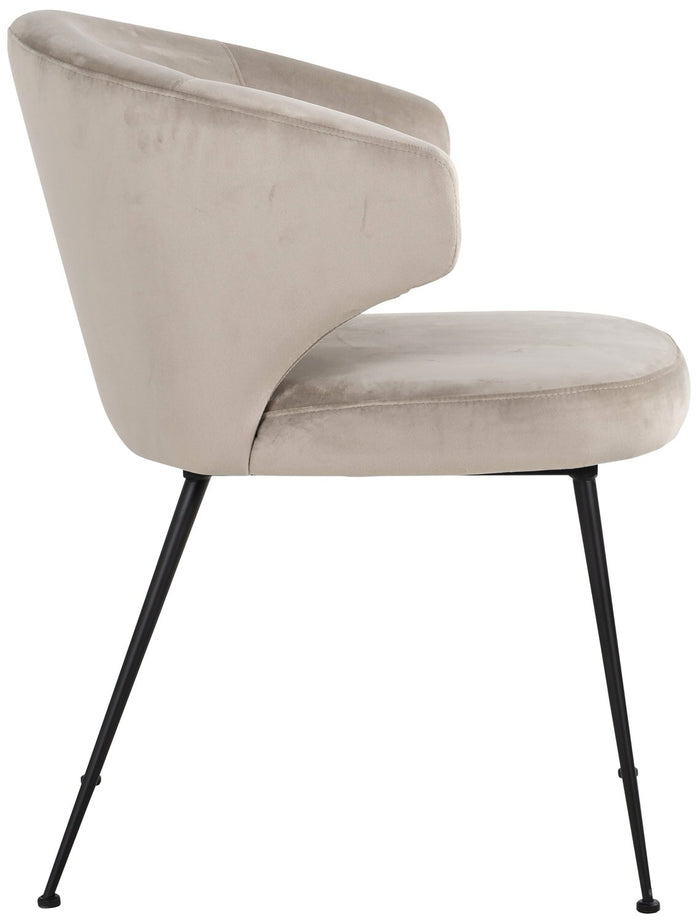 Richmond Interiors Xandra Khaki Velvet Eetkamerstoel