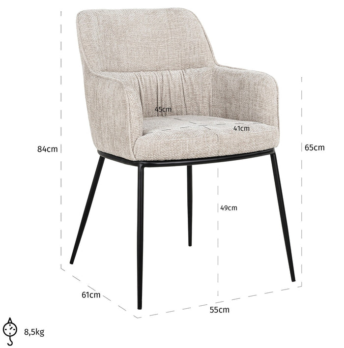 Richmond Interiors Bella Naturel Renegade Eetkamerstoel