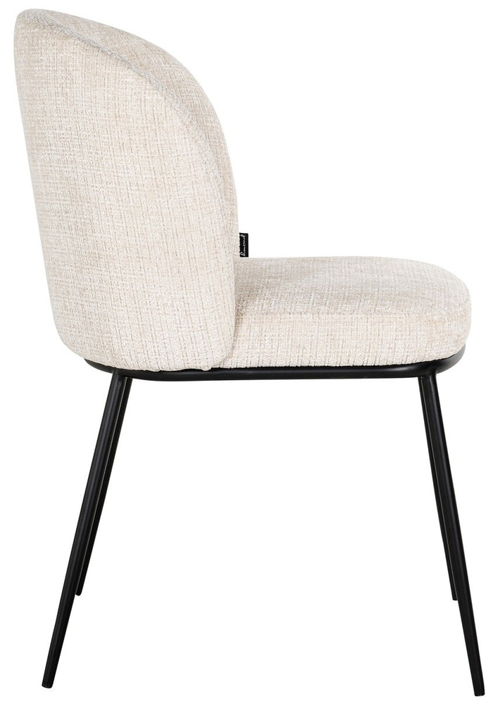 Richmond Interiors Elvi Beige Chenille Eetkamerstoel