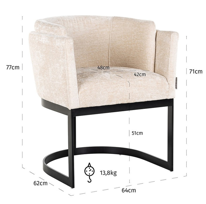 Richmond Interiors Emerson Eetkamerstoel Wit Chenille