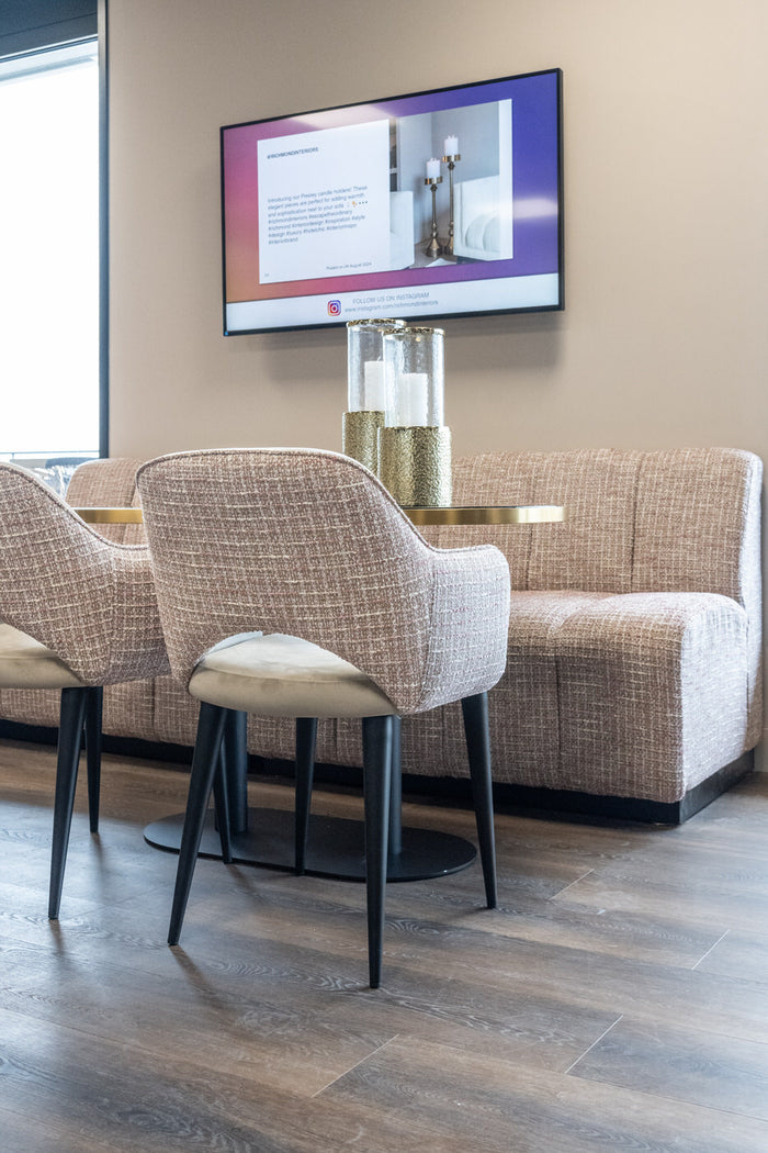 Richmond Interiors Giovanna Trendy Roze | Khaki Velvet Eetkamerstoel