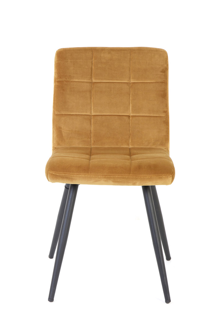 Light&living Eetkamerstoel 50,5x44,5x82 cm OLIVE velvet karamel-zwart