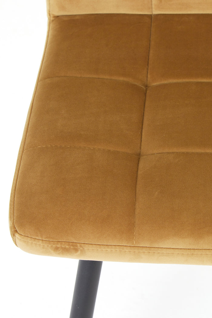 Light&living Eetkamerstoel 50,5x44,5x82 cm OLIVE velvet karamel-zwart