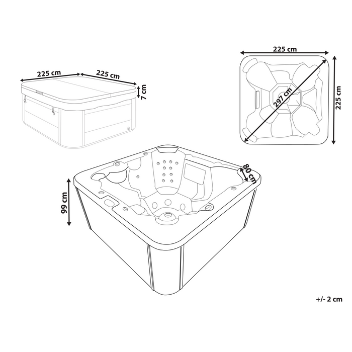 Beliani - VILLARRICA - Buiten hottub met LED - Wit - Acryl